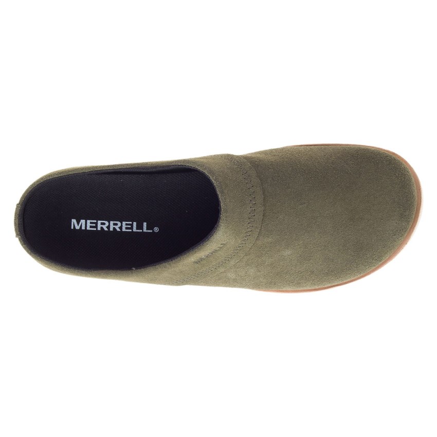 Sabots Merrell Juno Clog Suede Vert Olive Femme | S.U.ZHYS